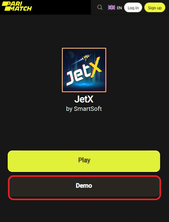 Parimatch JetX demo mode