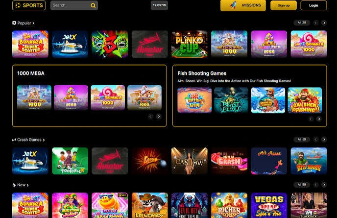 Página de códigos promocionais do JetX mostrando categorias de jogos de cassino, jogos crash e o JetX no lobby